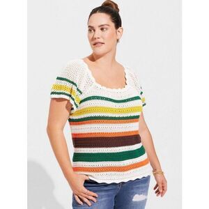 Torrid Multicolor Striped Knit Blouse